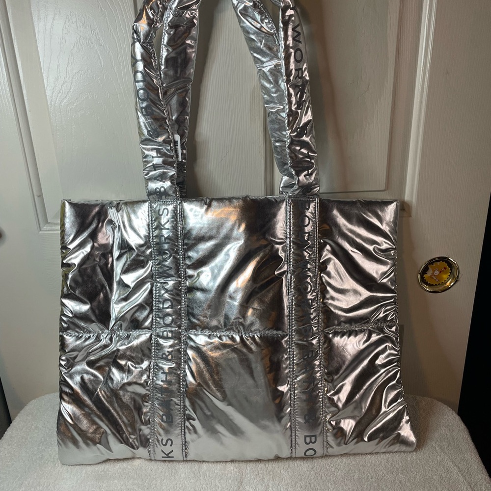 Bath & Body Works Silver Tote Bag